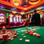Un gameplay excitant au meilleur casino en ligne mettant en avant des jetons de poker et une roue de roulette.