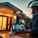 Instalación avanzada de alarmas de seguridad en una zona residencial de Guanacaste, mostrando tecnología moderna y profesionalismo.