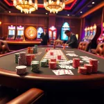 Experience the thrill of MM88 with vibrant casino visuals showcasing poker tables, chips, and roulette wheels.