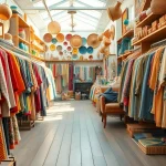 Shop at a thrift store Denmark filled with unique vintage treasures and colorful attire.