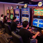 Engaging online casino scene showcasing players enjoying Link Gaco slot games with vibrant interfaces.