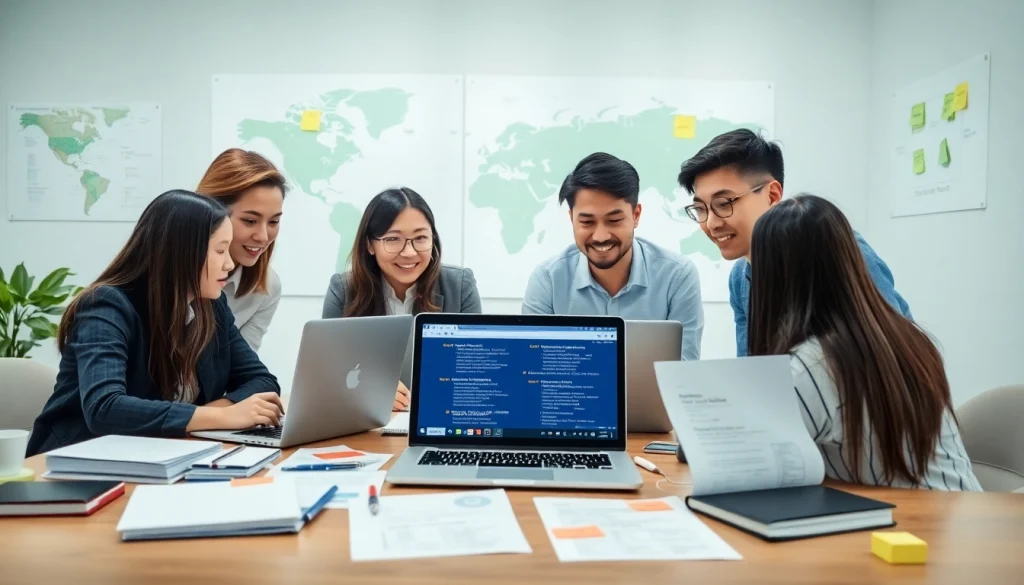 Visual representation of 有道翻译 in a modern workspace, showcasing collaborative language translation.