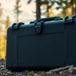 Secure and durable pelican rifle case showcased in a vibrant outdoor setting, highlighting its rugged features.