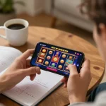Engaging in TG88 mobile casino app gameplay, showcasing excitement and responsible gambling practices.
