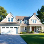 Stunning cape cod home with classic wooden architecture and lush surroundings.