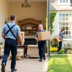 Efficient removals in Cheltenham team smoothly relocating antique furniture from a charming home.