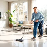 Experienced team providing cleaning services calgary in a bright, spotless home environment.