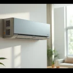 Discover the efficient Daikin mini split AC system elegantly installed in a modern living room.