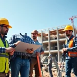 Highlighting construction training programs, workers actively learning essential skills on site.