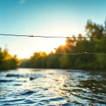 Casters employing a fly fishing line over a tranquil river, showcasing the art of angling.