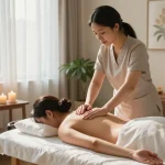 마포스웨디시 massage session in a serene wellness spa ambiance