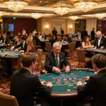 Players enjoying a thrilling game of blackjack at Manclub casino, showcasing the excitement and strategic gameplay.