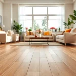 Enhance your space with elegant vinyl plank flooring, showcasing a modern living room design.