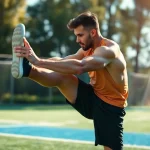 Showcasing agility, an athlete performs dynamic movements showcasing flexibility and speed.
