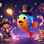 Engage with dinamit4d illustrated by a 3D scene of gambling excitement with lucky characters and vibrant elements.