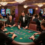 Players engaging in strategic gameplay at MANCLUB's luxury casino table, enhancing their experience.