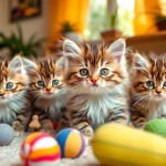 Maine Coon kittens for sale Bay Area showcasing their playful nature in a cozy indoor setting.