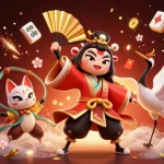 Experience thrilling games at sv88, featuring a vibrant scene with kabuki warriors and festive elements.