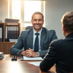 Consultation with a Fort Lauderdale work injury lawyer offering legal advice in an office.