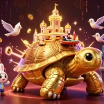Scopri il mondo del tether casino con una tartaruga dorata e un croupier mentre giochi con denaro virtuale.