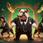 Plongée dans le monde du meilleur casino en ligne avec une illustration dynamique de personnages amusants.