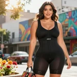 Berbusana percaya diri dengan shapewear Kolombia dari https://colombianshapeweargaless.com dalam suasana urban yang cerah.