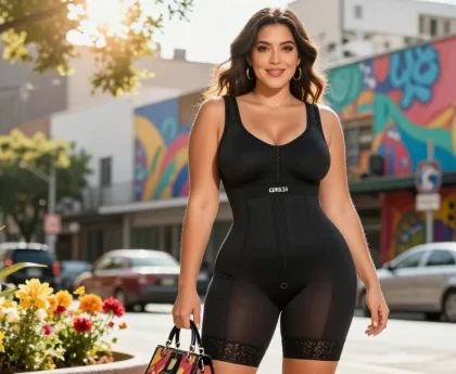 Berbusana percaya diri dengan shapewear Kolombia dari https://colombianshapeweargaless.com dalam suasana urban yang cerah.