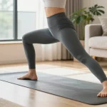 Individual practicing yoga indoors, promoting rokok88 wellness lifestyle with serenity and mindfulness.